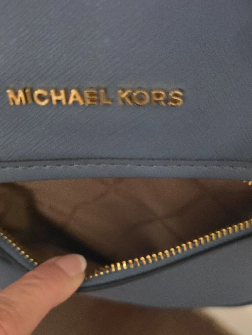 Michael Kors Dusty Blue Saffiano Leather Mini Backpack